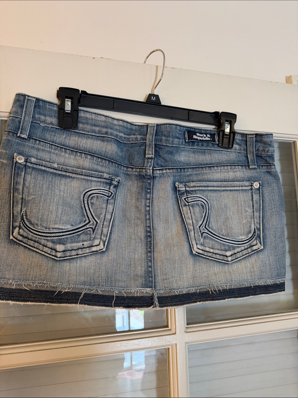 Rock & Republic Faded Blue Denim Mini Skirt